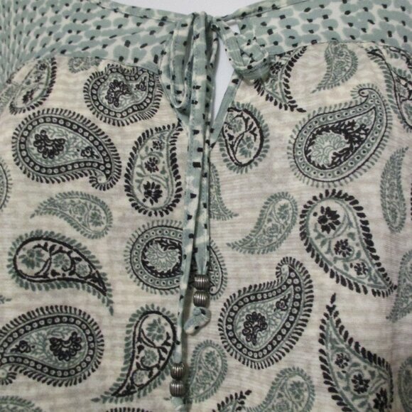 Style & Co top Romantic Boho Sage Green & black lightweight pullover size L - Picture 4 of 7